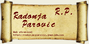 Radonja Parović vizit kartica